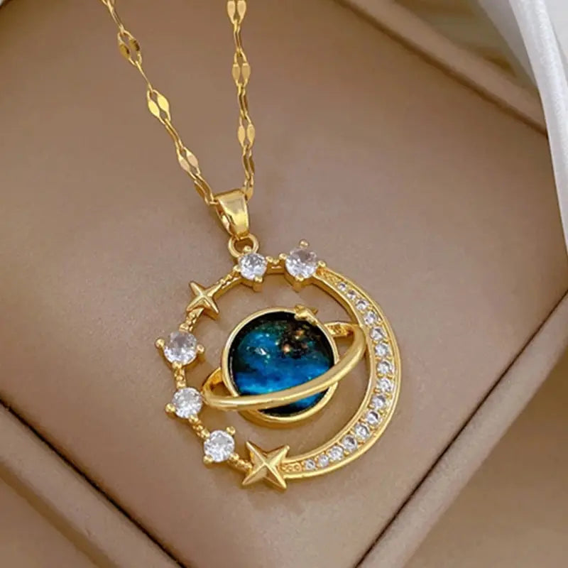 Galaxy Pendant Necklace β 7 Designs, Gold/Silver, Hypoallergenic