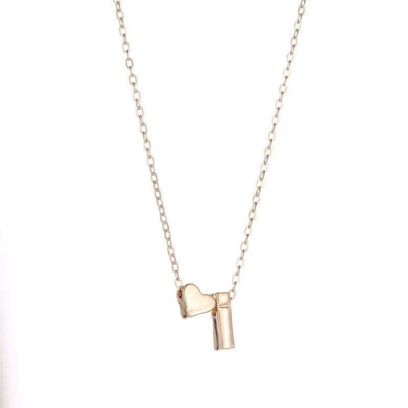 Personalised Initial Heart Necklace – 18k Gold or Silver Plated, Hypoallergenic