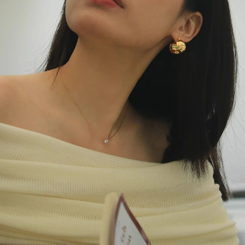 Solitaire Crystal Necklace β Gold or Silver, Hypoallergenic