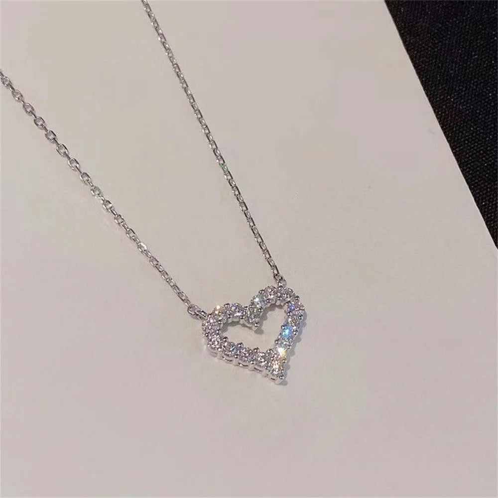 Open Heart Crystal Necklace β Gold or Silver, Hypoallergenic