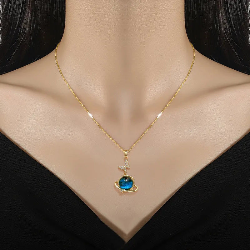 Galaxy Pendant Necklace β 7 Designs, Gold/Silver, Hypoallergenic