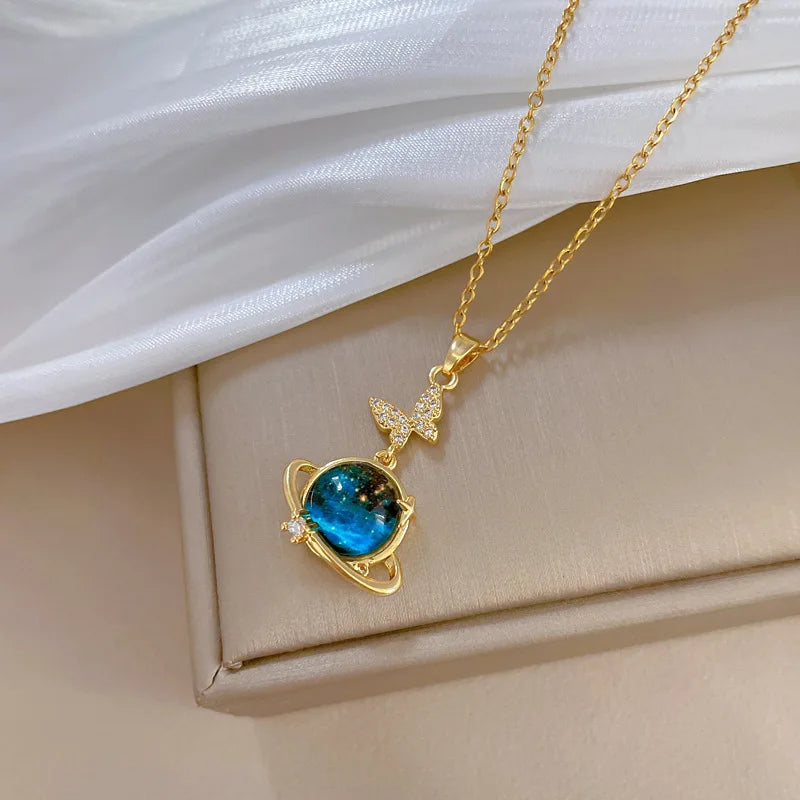Galaxy Pendant Necklace β 7 Designs, Gold/Silver, Hypoallergenic