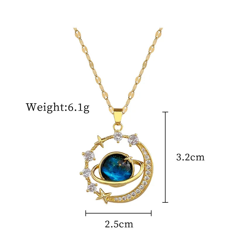 Galaxy Pendant Necklace β 7 Designs, Gold/Silver, Hypoallergenic