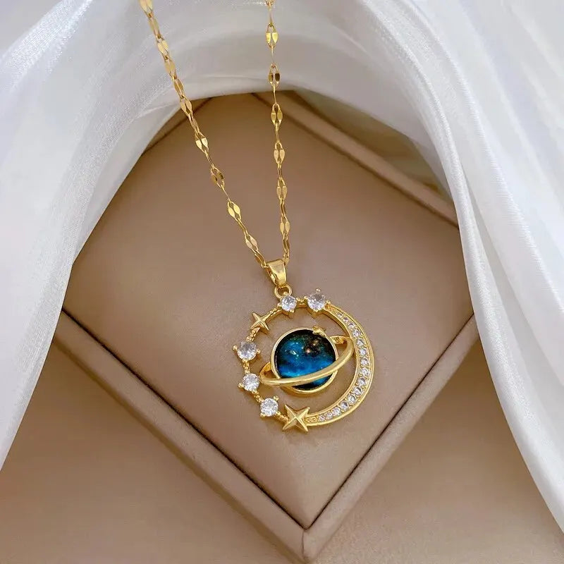 Galaxy Pendant Necklace β 7 Designs, Gold/Silver, Hypoallergenic