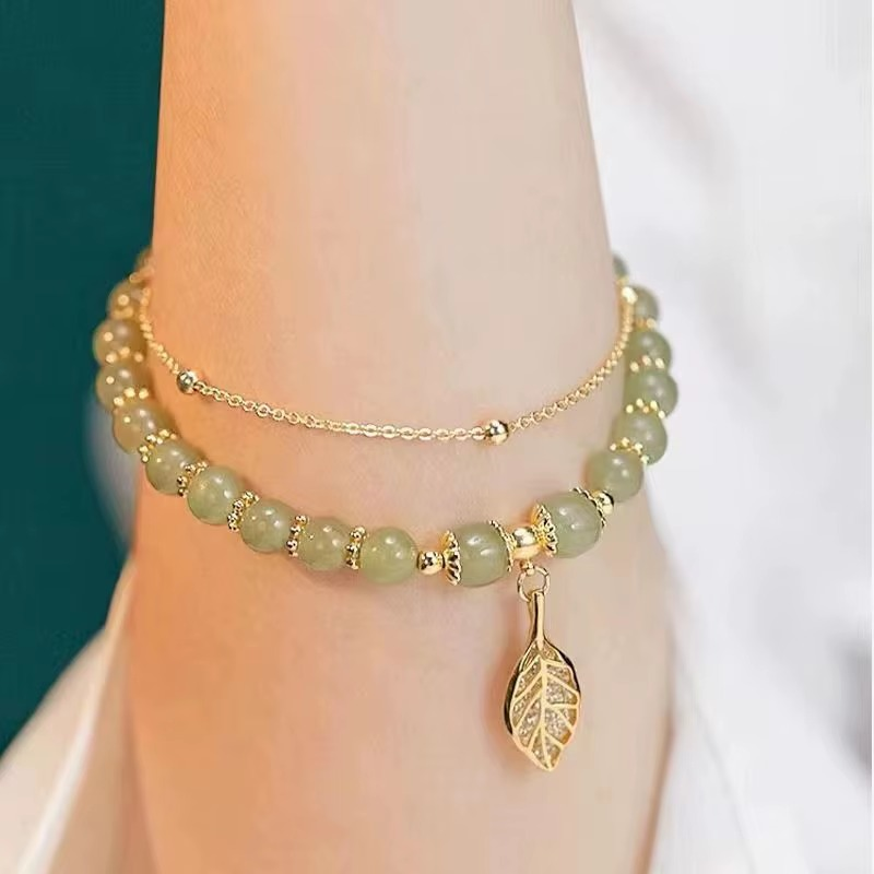 🌿 Jade Bead Bracelet – Elegant & Natural ✨