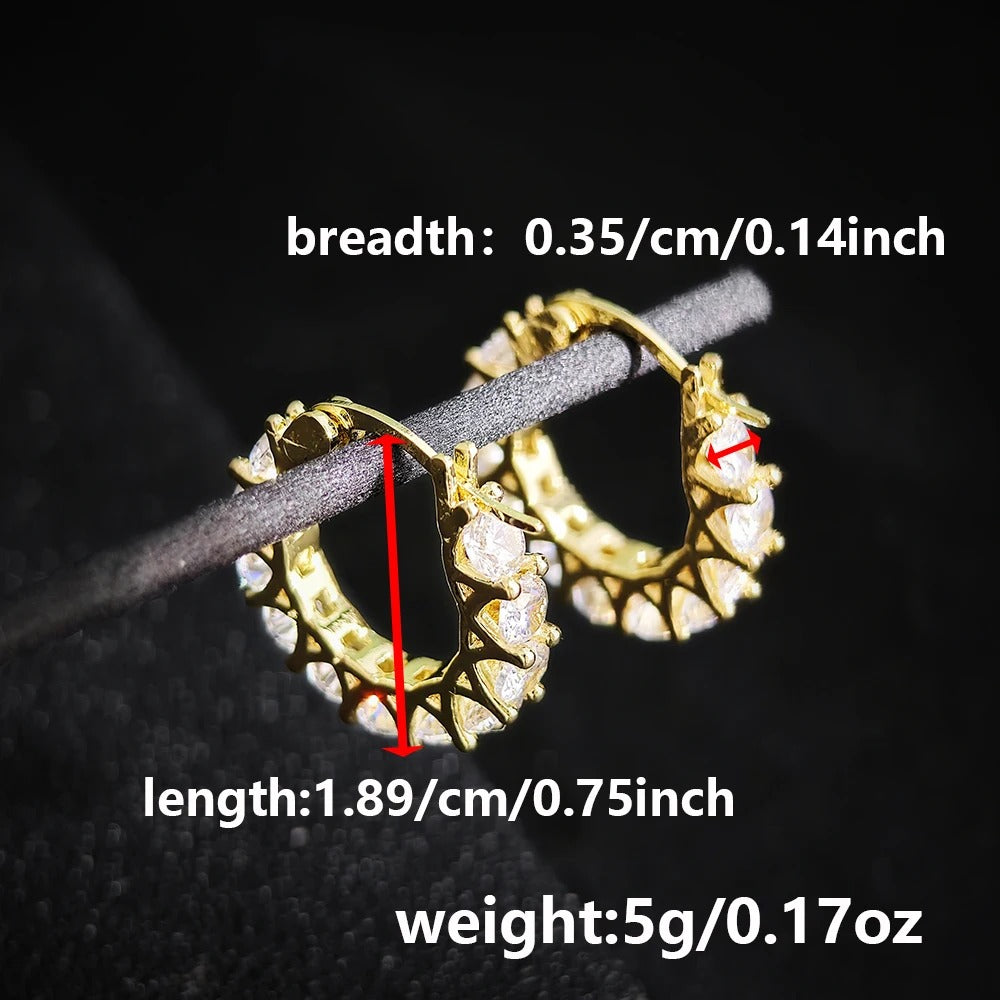 Crystal Huggie Hoop Earrings – Gold, Rose Gold, Black